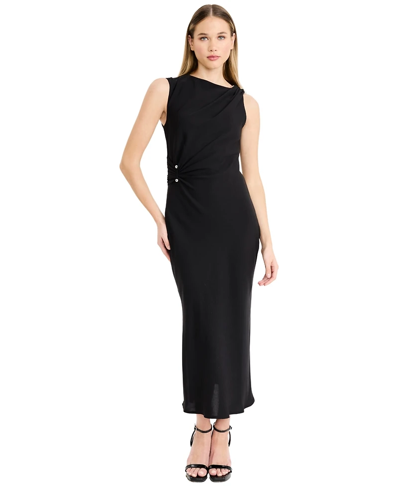 Donna Morgan Women's Sleeveless Midi with Metal Details
