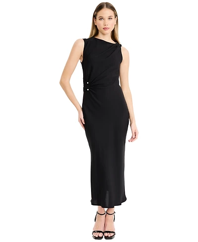 Donna Morgan Women's Sleeveless Midi with Metal Details