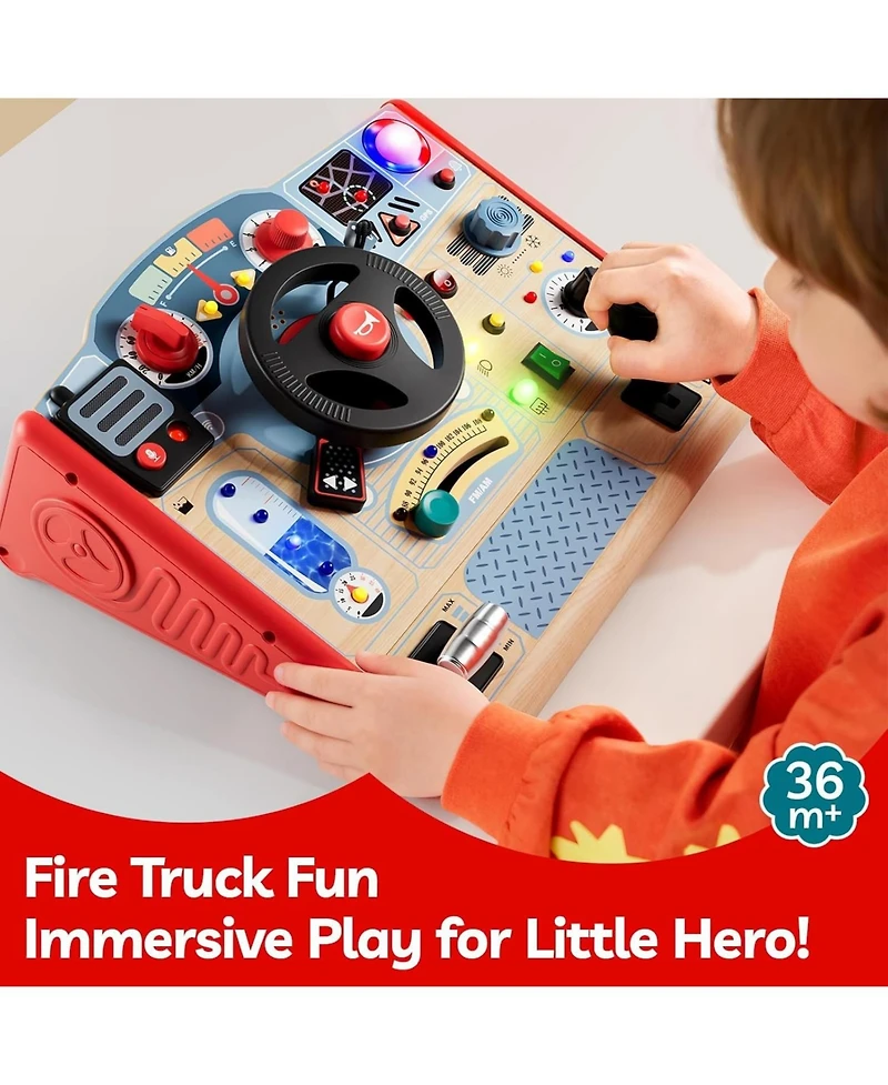 Top Bright Busy Board Toys with Led Light Sensory Toys with Sounds and Switches, Activity Board Car Driving Toy for Toddler