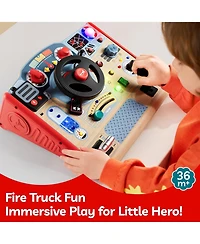 Top Bright Busy Board Toys with Led Light Sensory Toys with Sounds and Switches, Activity Board Car Driving Toy for Toddler