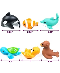Gnuadz 6 Pack Marine Mold Free Bath Toy Sealed No Hole Soft Float Pool