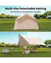 Aboron 4-Season Inflatable Camping Tent - Easy Setup Blow Up Tent with Hand Pump, Windproof and Breathable - Fits 2-8 People