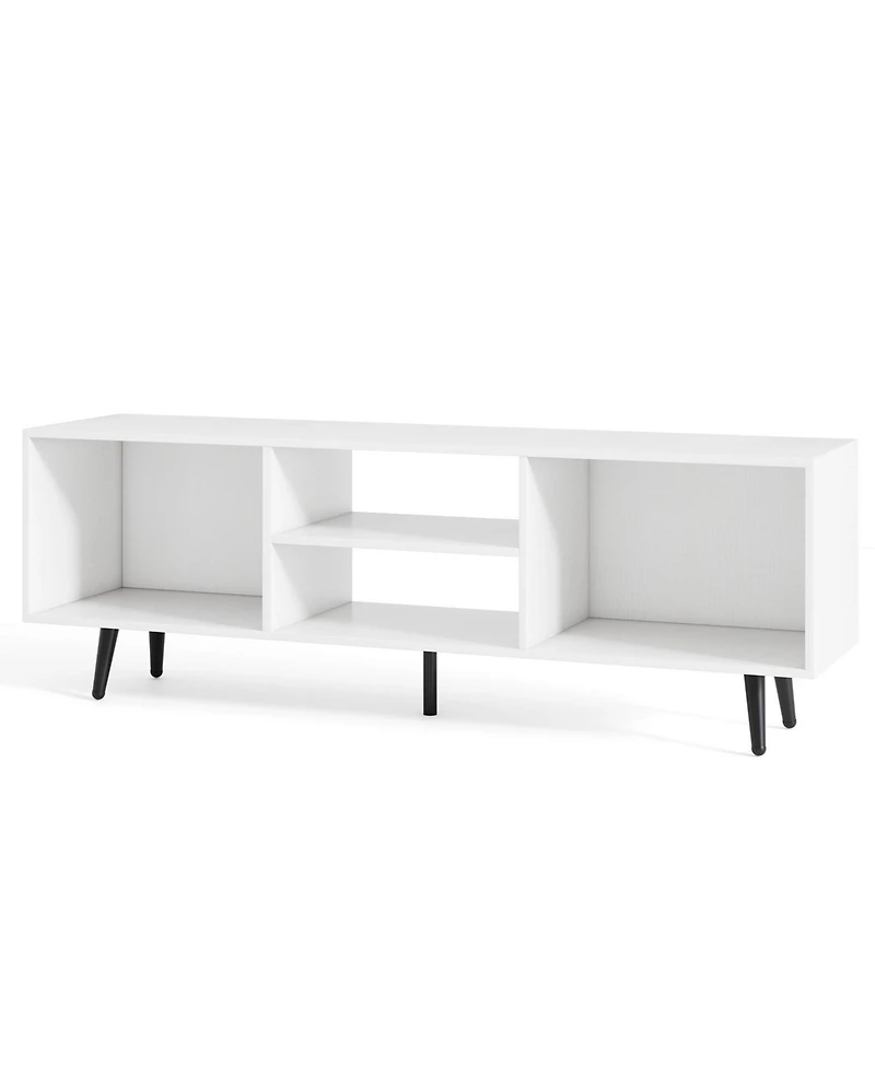 Slickblue 47.5 Inch Tv Stand for 55 Inch Tv with Compartments and Metal Legs
