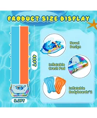 Aofar 40FT Double Slip Water Slide Bodyboard Crash Pad Outdoor Party