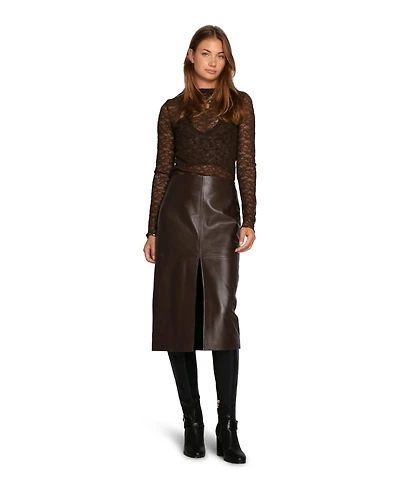 Belle & Bloom Women's Understated Leather Pencil Skirt