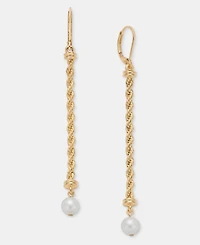 Lauren Ralph Lauren Imitation Pearl Rope Chain Linear Drop Earrings