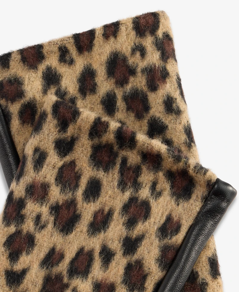I.n.c. International Concepts Women's Brushed Leopard Gloves, Macy's Exclusive