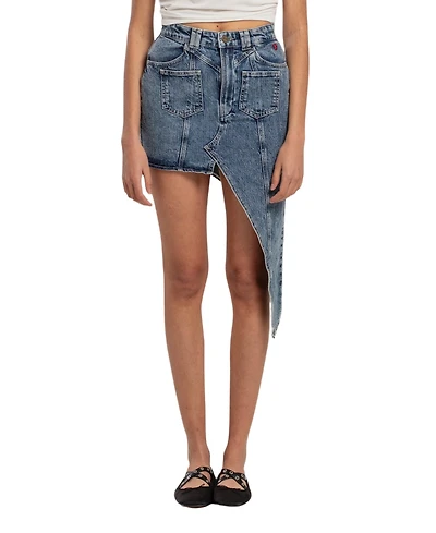 Pcfg Women's Free Heaven Cut Out Denim Skirt
