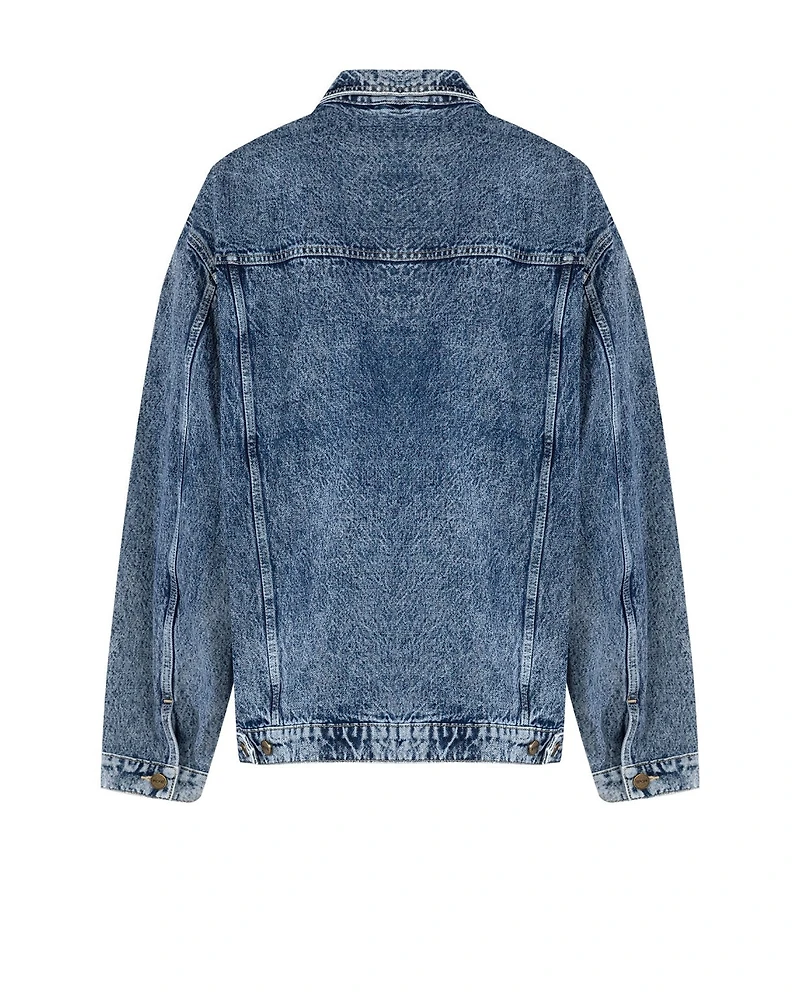 Pcfg Men's Free Heaven Destroyed Cotton Denim Jacket