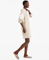 Charter Club Women's Delave Linen Applique Shift Dress, Macy's Exclusive
