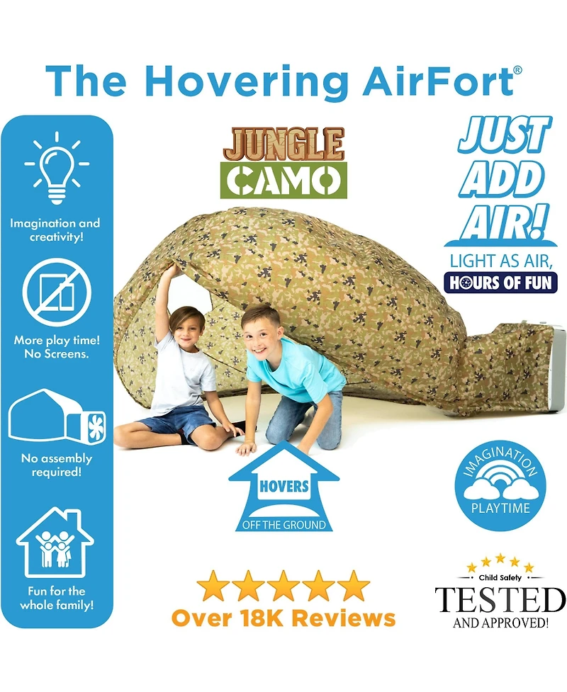 AirFort Jungle Camo Children's Indoor Play Tent with Easy Storage
