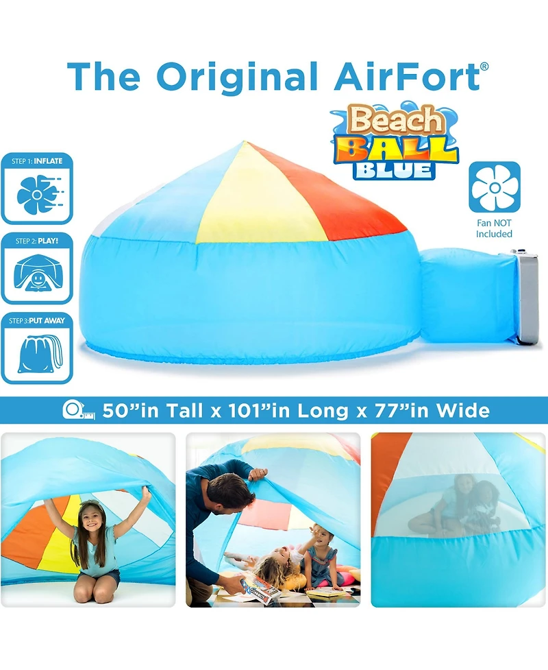 AirFort Beach Ball Blue Inflates in 30 Seconds Children's Indoor Play Tent