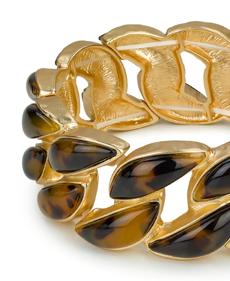Patricia Nash Pave Tortoise Resin Collection Stretch Link Bracelet