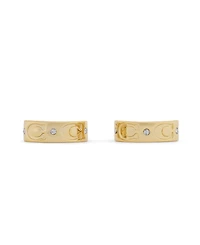 Coach Faux-Stone Signature C Stone Huggie Earrings