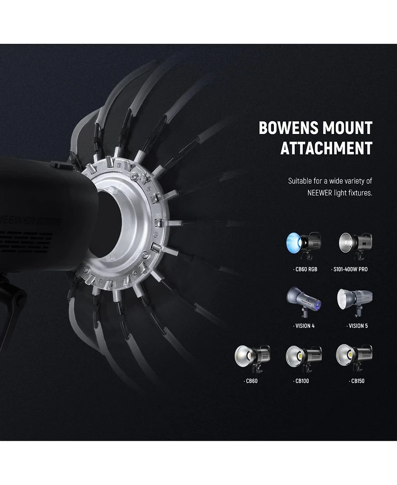 Neewer CB60 Softbox with 26inch, 65cm, Rgb for Aputure 120d Light Dome Godox sl60w Neewer Rgb