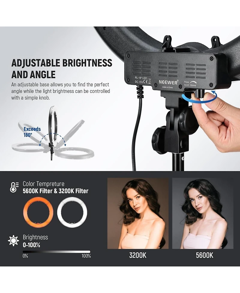 Neewer Rl-18 Ring Light with 18 Inch, 55W for select iPhone models