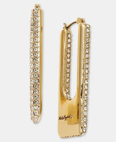 Karl Lagerfeld Paris Pave Square Hoop Earrings