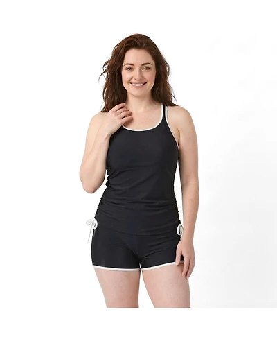 Calypsa Women's Maya Tankini Swim Top With Removable Cups
