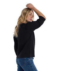 Wilt Women's Sleeve Eyelet Mix Tee