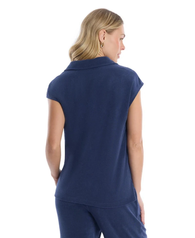 Wilt Women's Crochet Trim Polo Tee