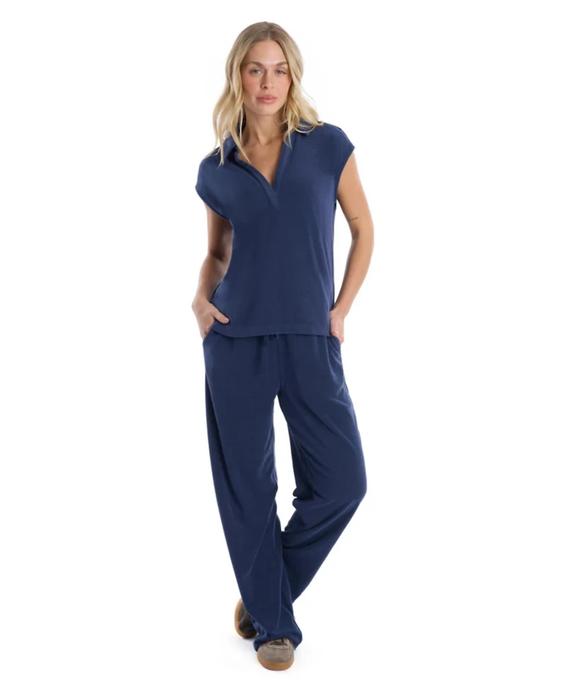 Wilt Women's Crochet Trim Polo Tee