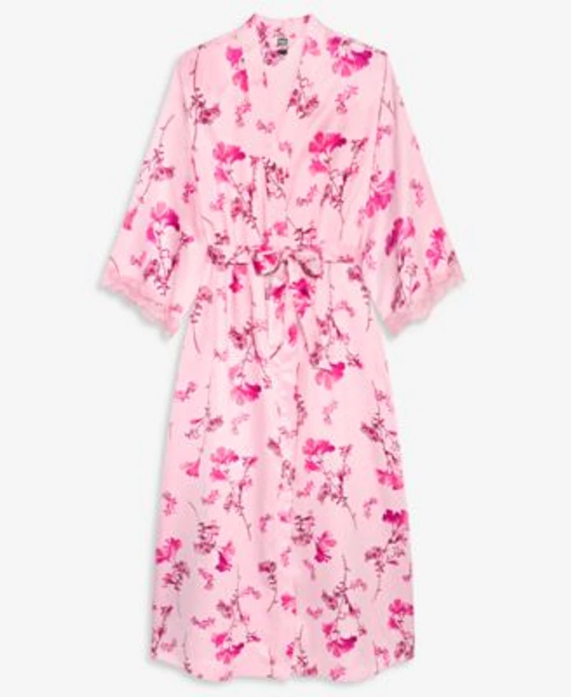 I.N.C. International Concepts Womens Printed Satin Long Robe Nightgown Macys Exclusive