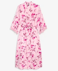 I.N.C. International Concepts Womens Printed Satin Long Robe Nightgown Macys Exclusive