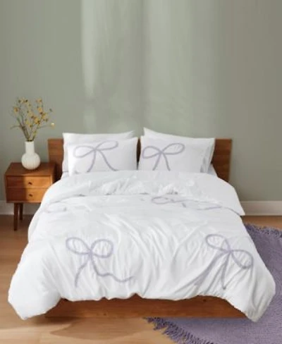 Truly Soft Textured Bow 3 Piece Comforter Sets