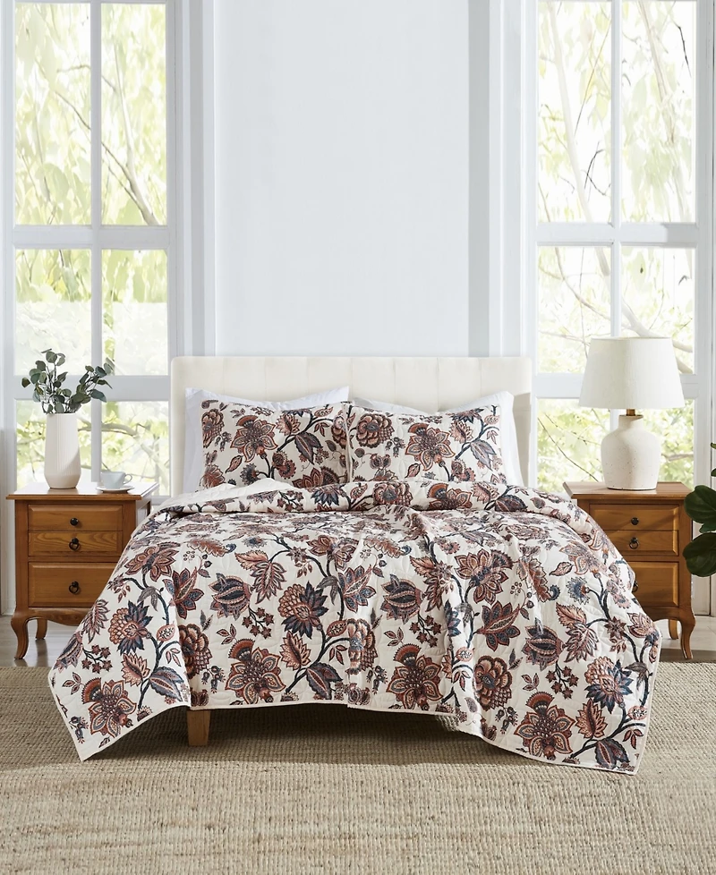 Cannon Chloe Jacobean 3-Piece Quilt Set, King