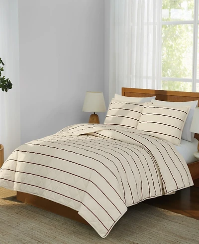 Brooklyn Loom Hayward Stripe 3-Piece Quilt Set, King