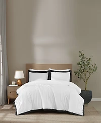 Brooklyn Loom Cotton Hotel Border 3-Piece Comforter Set, King