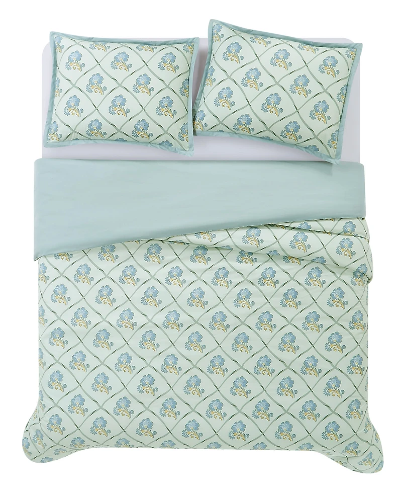 Brooklyn Loom Olivia Floral 3-Piece Comforter Set, Full/Queen