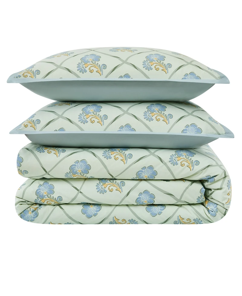 Brooklyn Loom Olivia Floral 3-Piece Duvet Cover Set, Full/Queen
