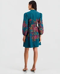 Tahari Asl Women's Floral-Print Belted Fit & Flare Dress