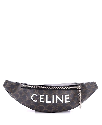 Pre-Owned Celine Logo Belt Bag Triomphe Coated Canvas