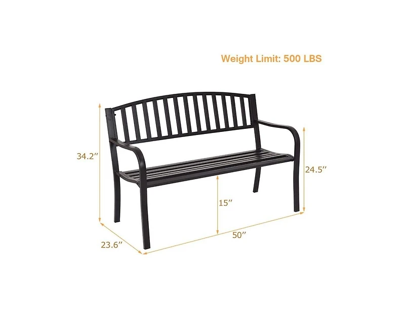 Mondawe 50 Inch Patio Garden Bench Loveseats for Outdoor