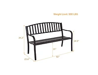 Mondawe 50 Inch Patio Garden Bench Loveseats for Outdoor