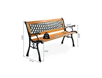 Mondawe Outdoor Cast Iron Patio Bench