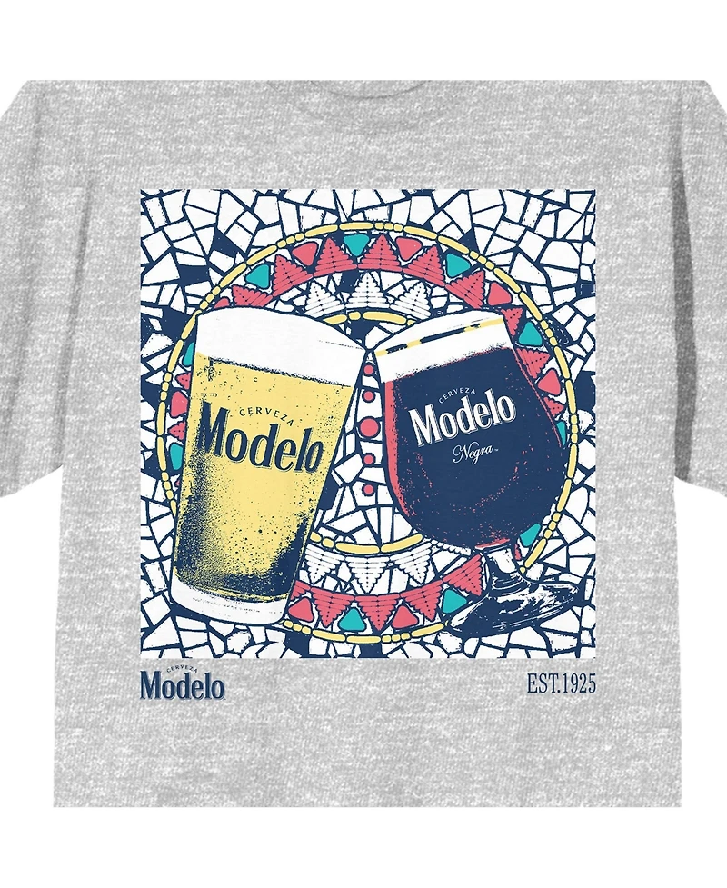 Modelo Men's Glasses Mosaic glass background Viva La Tradicion on Athletic Heather Short Sleeve Adult