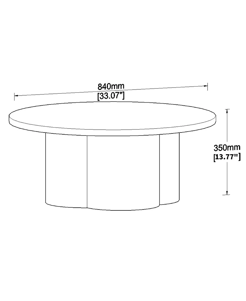 Boyel Living Modern Round Coffee Table with Curved Legs, Natural Wood Veneer Accent for Room, Bedroom, Apartment