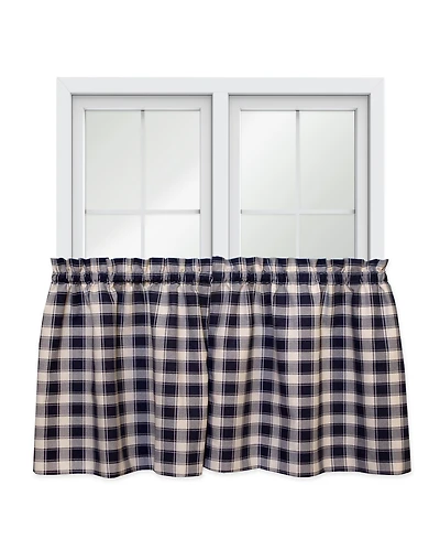 Ellis Curtain Country Check Tailored With 1.5inch Rod Pocket Window Tiers
