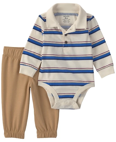 Carter's Baby Boys' and Girls' Long-Sleeve Bodysuit Pants, 2-Piece Set