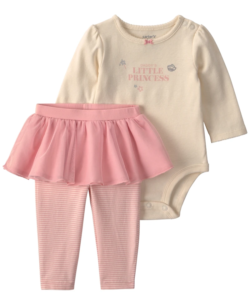 Carter's Baby Girls' Long-Sleeve Bodysuit and Tulle Pants, 2-Piece Set