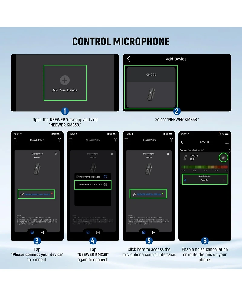 Neewer KM23B Microphone for select iPhone and Android mobile devices