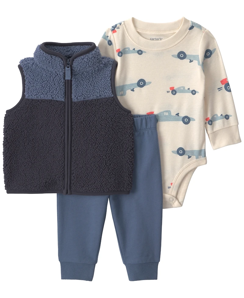 Carter's Baby Girls' Sleeveless Layering Vest, Bodysuit and Pants, 2-Piece Set