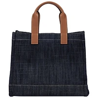 True Religion Women's Logo Denim Tote with Tote Dangle Charm