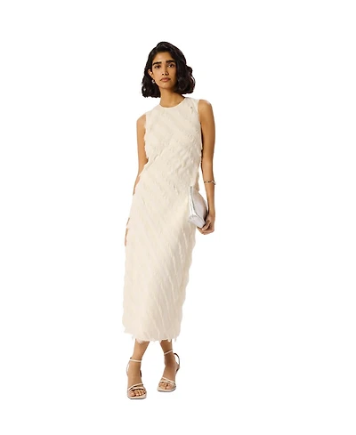 Whistles Women's Fringe Textured Midi Dress