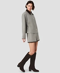 French Connection Women's Speckled Herringbone Cropped Jacket