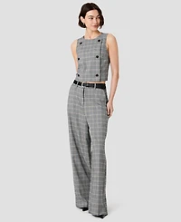 French Connection Women's Matteo Jewel Neck Sleeveless Button-Front Top