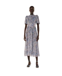 Whistles Women's High Neck Fit and Flare Midi Dress